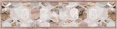 Керамогранит "Гексавуд" Деко кор.светл., 20х80х9 781264 20х80  Светло-коричневый