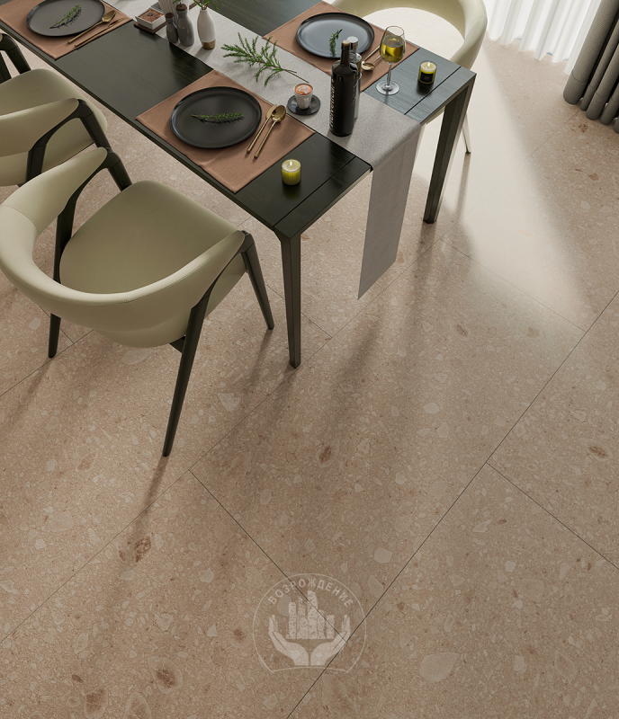 Керамогранит Terrazzo Gold 120х60х0.9  PT12J9006 120x60 Матовая Карвинг Бежевый