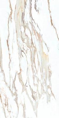 Керамогранит Glamour 120x60, белый, полированный IPR0002 120x60 Полированный Ректифицированный Белый Золотой