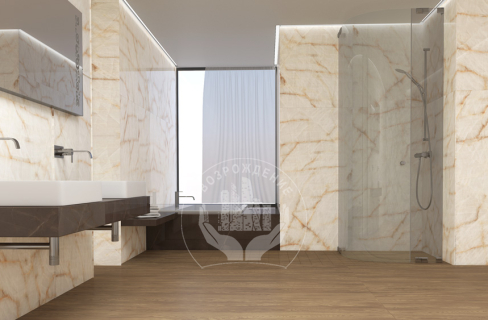 Ступень керамогранит Travertino Classic 160x30, коричневая, глянцевая  160x30 Глянцевый Коричневый
