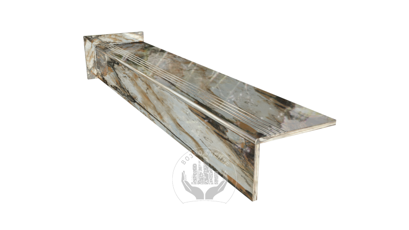 Ступень керамогранит Typhoon Gold 160x30, коричневая, металлик  160x30 Металлик Коричневый