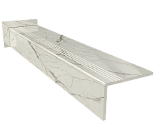 Ступень керамогранит Superb Satuario Grande 120x30, белая, глянцевая  120x30 Глянцевый Белый
