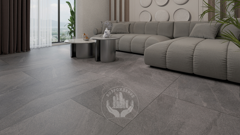 Керамогранит Lunar Dark Grey 120х60х0.9  PT12Е7072 120x60 Матовая Карвинг Серый