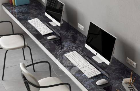 Керамогранит Cosmo Blue 240x80, черный, синий, глянцевый OC0000062 240x80 Глянцевый Черный Синий