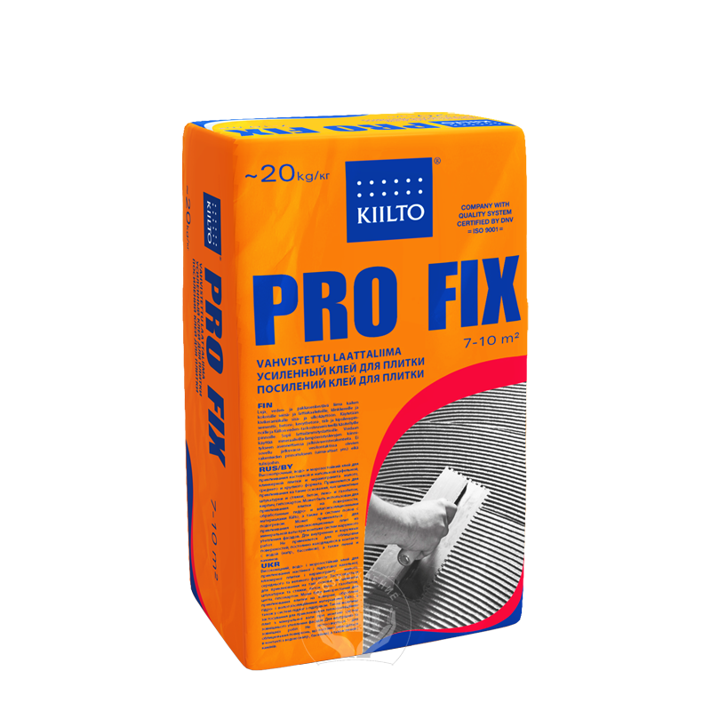 Высокопрочный цементный клей для плитки Kiilto Pro Fix    