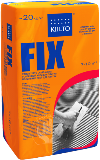 Усиленный цементный клей для плитки Kiilto Fix    