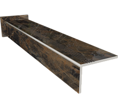 Ступень керамогранит Thunder Smoke 160x30, черная, глянцевая  160x30 Глянцевый Черный