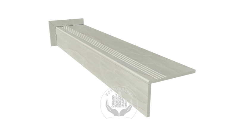 Ступень керамогранит Onyx Lugano 160x30, белая, глянцевая  160x30 Глянцевый Бежевый