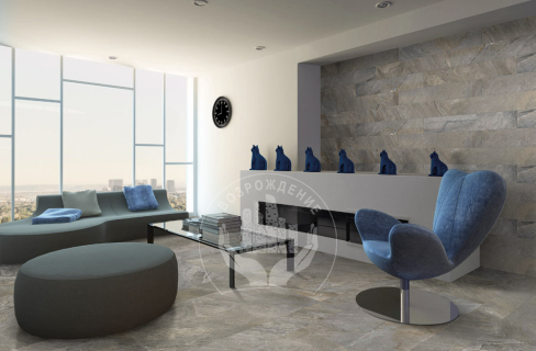 Ступень керамогранит Mixstone 120x30, серая, неполированная  120x30 Неполированный Серый