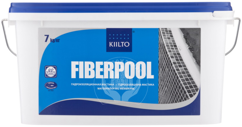 Готовая гидроизоляционная мастика на основе СБР Kiilto Fiberpool 7 кг    