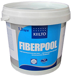 Готовая гидроизоляционная мастика на основе СБР Kiilto Fiberpool 1, 3 кг    
