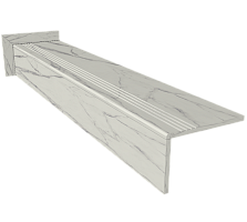 Ступень керамогранит Baleno Grey Royal 120x30, белая, матовая  120x30 Матовый Белый