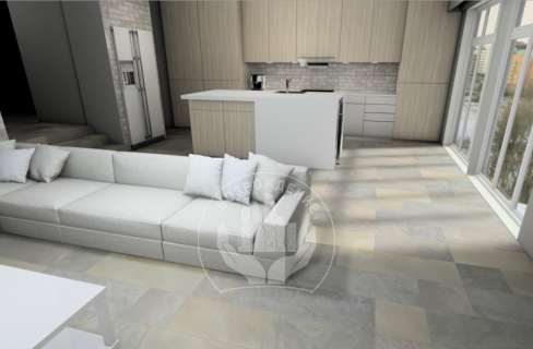 Ступень керамогранит Mixstone 120x30, серая, неполированная  120x30 Неполированный Серый