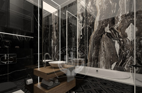 Керамогранит Nero Decor 120x60, серый, белый, черный, глянцевый OC0000053 120x60 Глянцевый High Glossy Серый Белый Черный